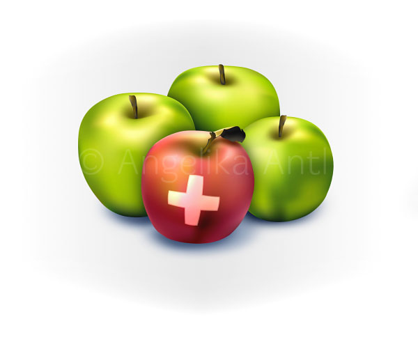 Schweizer Apfel - Illustration